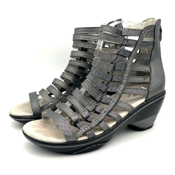 Jambu Brookline Metallic Gladiator Sandals Women’s Size 8 Cushioned Wedge Heel - Picture 2 of 8